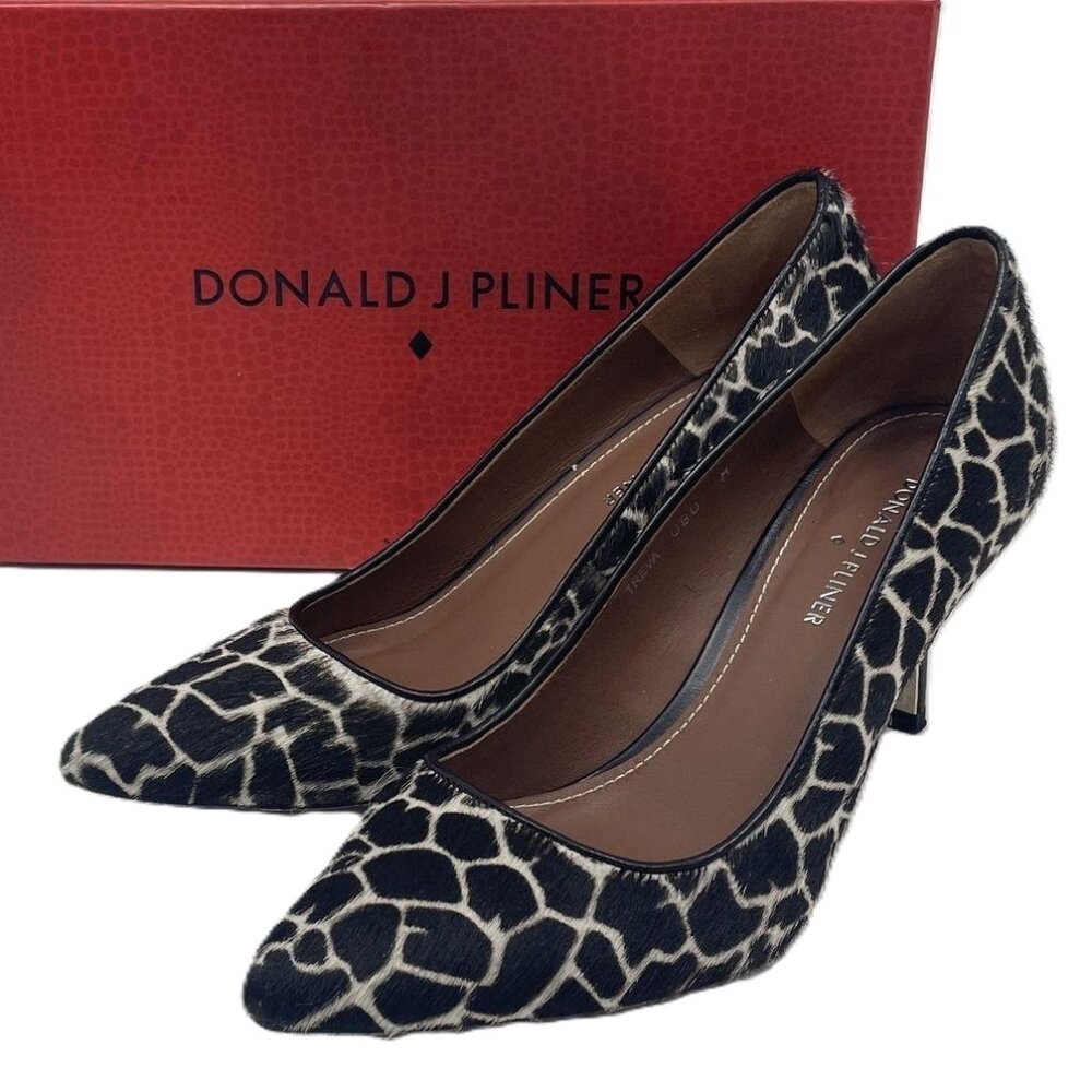 Donald Pliner Treva Calf Hair Animal Print Pointed Toe Pumps 8M